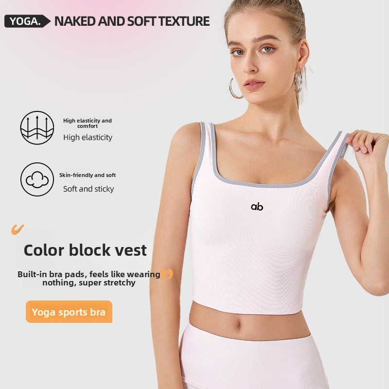 Underwire Bra Padded - 여성용 여름용 골지 요가 탱크탑 내장