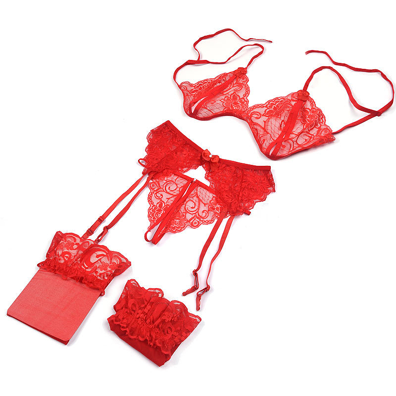 1 세트 여성용 레이스 란제리, 슬링 오픈 푸시업 브라 - Lace Bralette Set 리뷰 및 가격