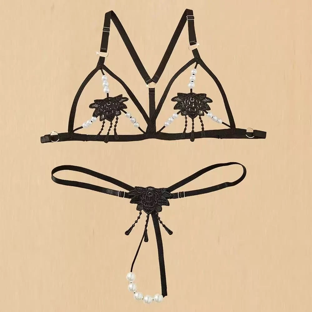 여성 로리타 핫 란제리 언더웨어 오픈 슬립웨어 섹시 펄 - Lace Bralette Set 리뷰 및 가격